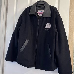RARE! Vintage Planet Hollywood Las Vegas wool leather bomber varsity Jacket